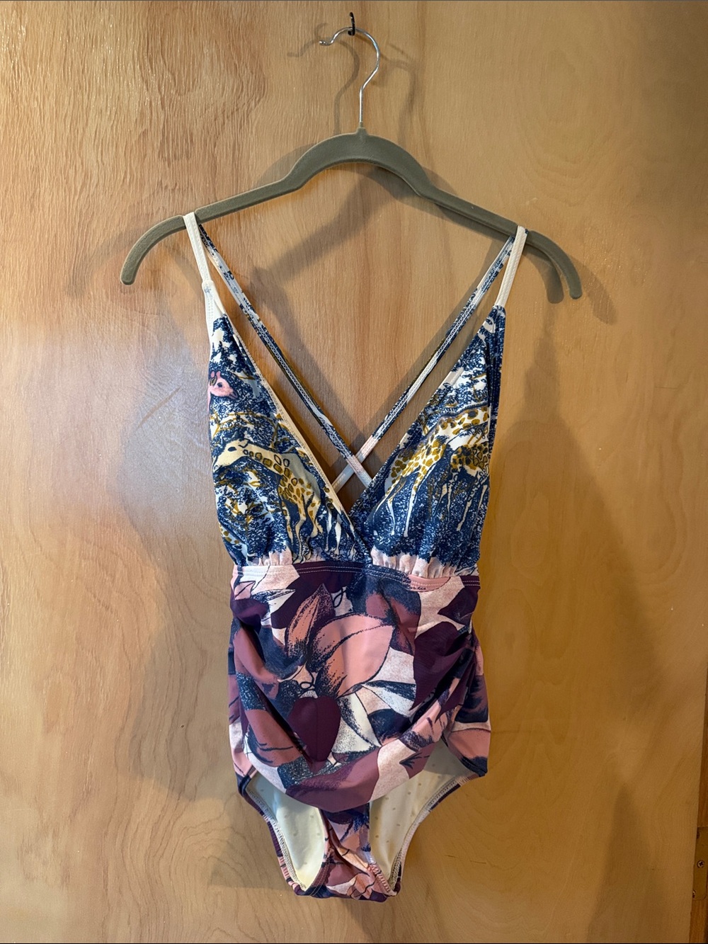 Noelle Purple & White Floral One-Piece Swimsuit (Anthropologie)